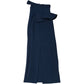 River Island Off Shoulder Ruffle Midi Dress Navy