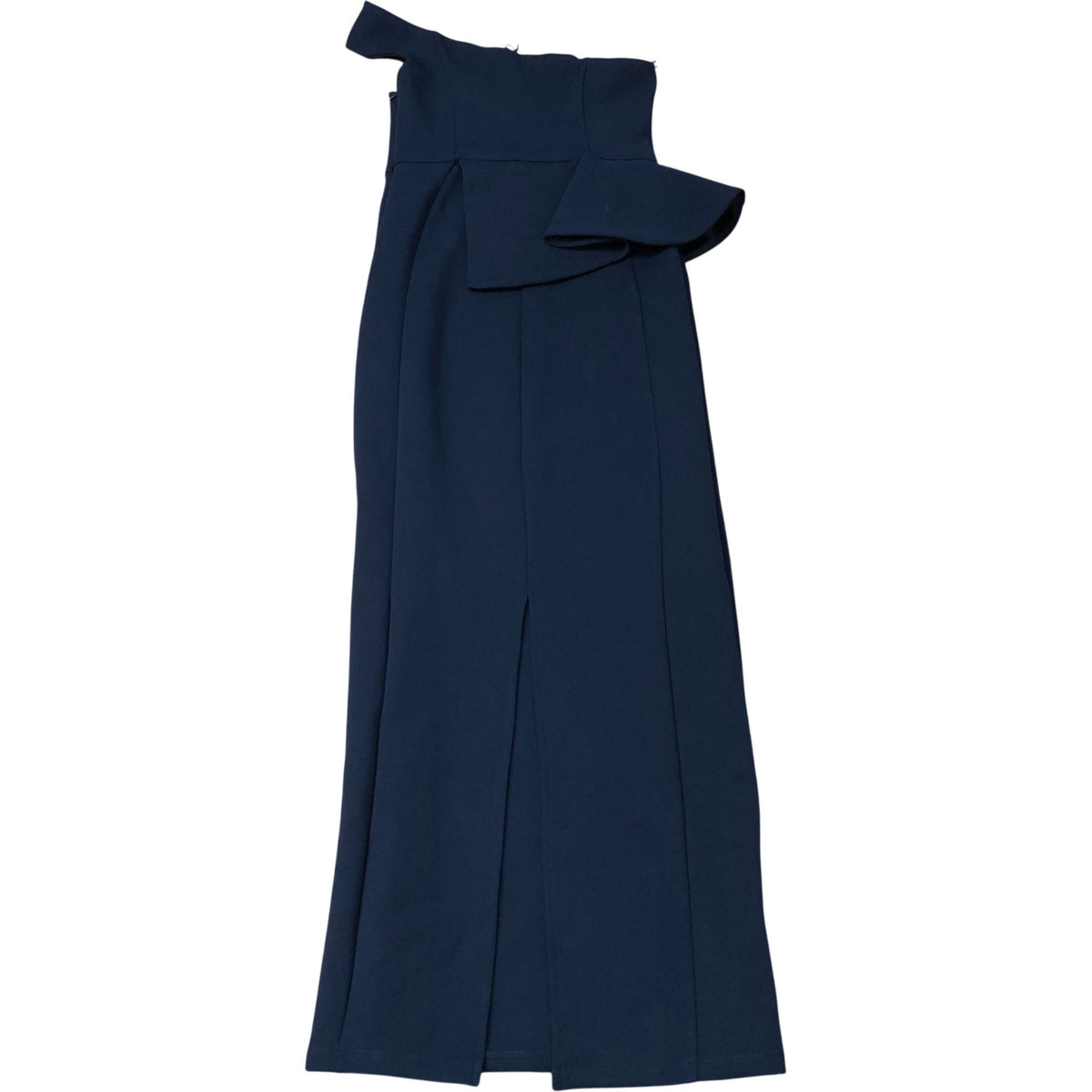 River Island Off Shoulder Ruffle Midi Dress Navy