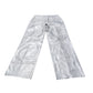Stylish Metallic Silver Trousers UK12 Women's High Waist Flared Trousers