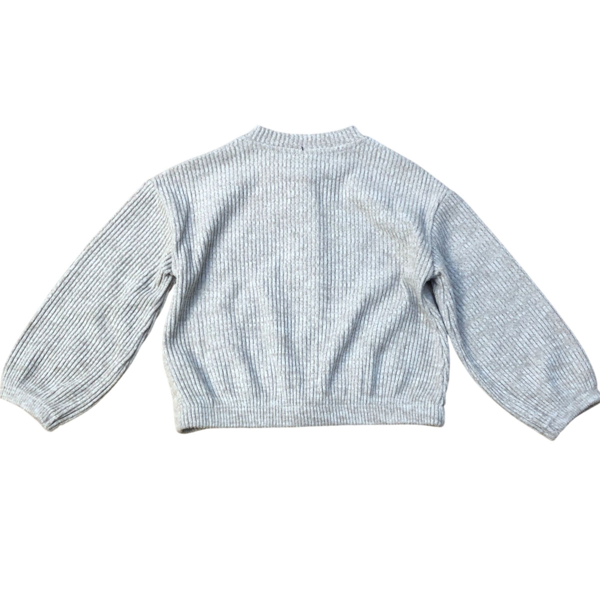 Kids Light Grey Zip Up Cardigan Ribbed Knit 4 Years