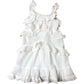 River Island Girls White Ruffle Dress 6 Years Frill Neck Summer Style