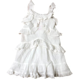 River Island Girls White Ruffle Dress 6 Years Frill Neck Summer Style