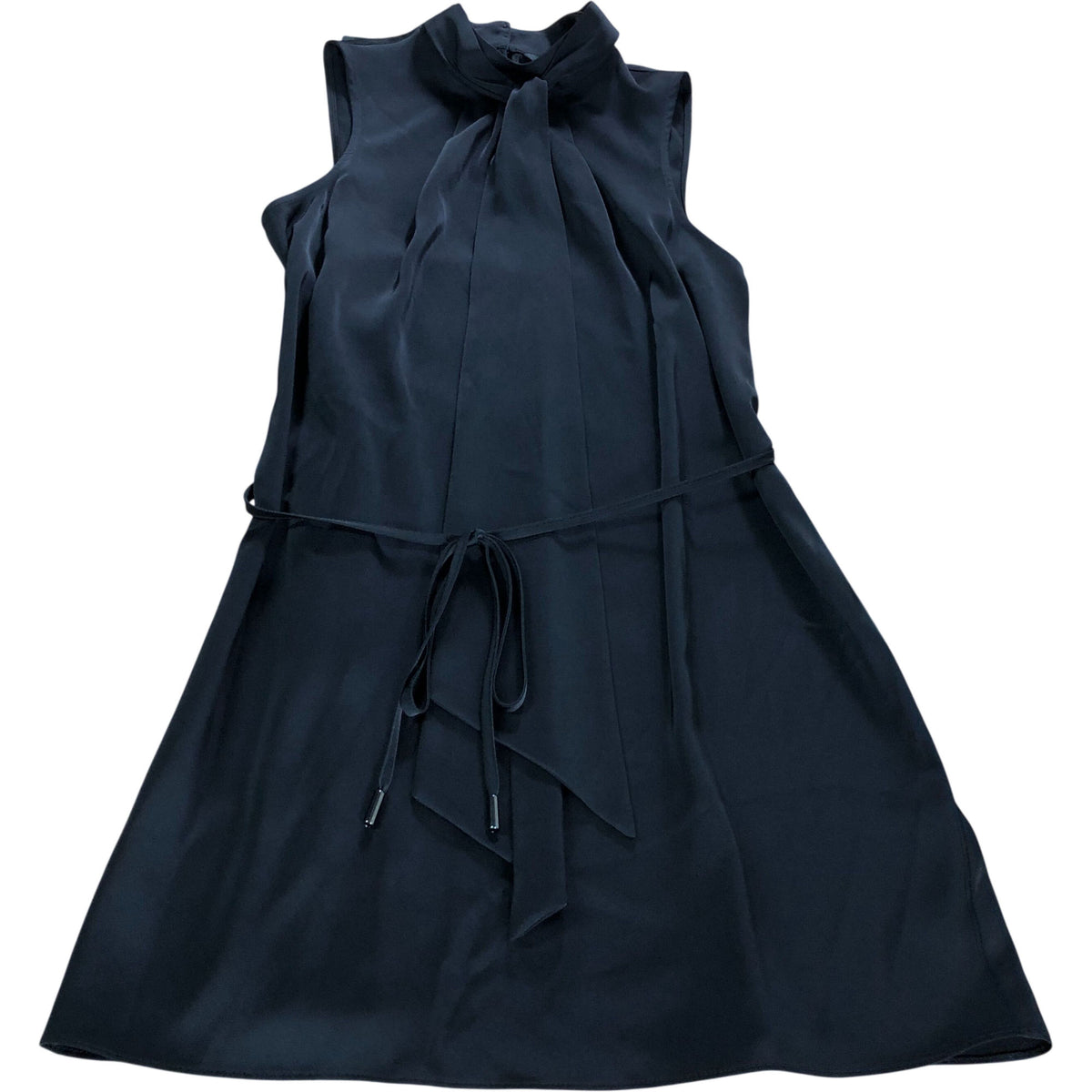 River Island Black Belted Sleeveless Dress UK12 Women's