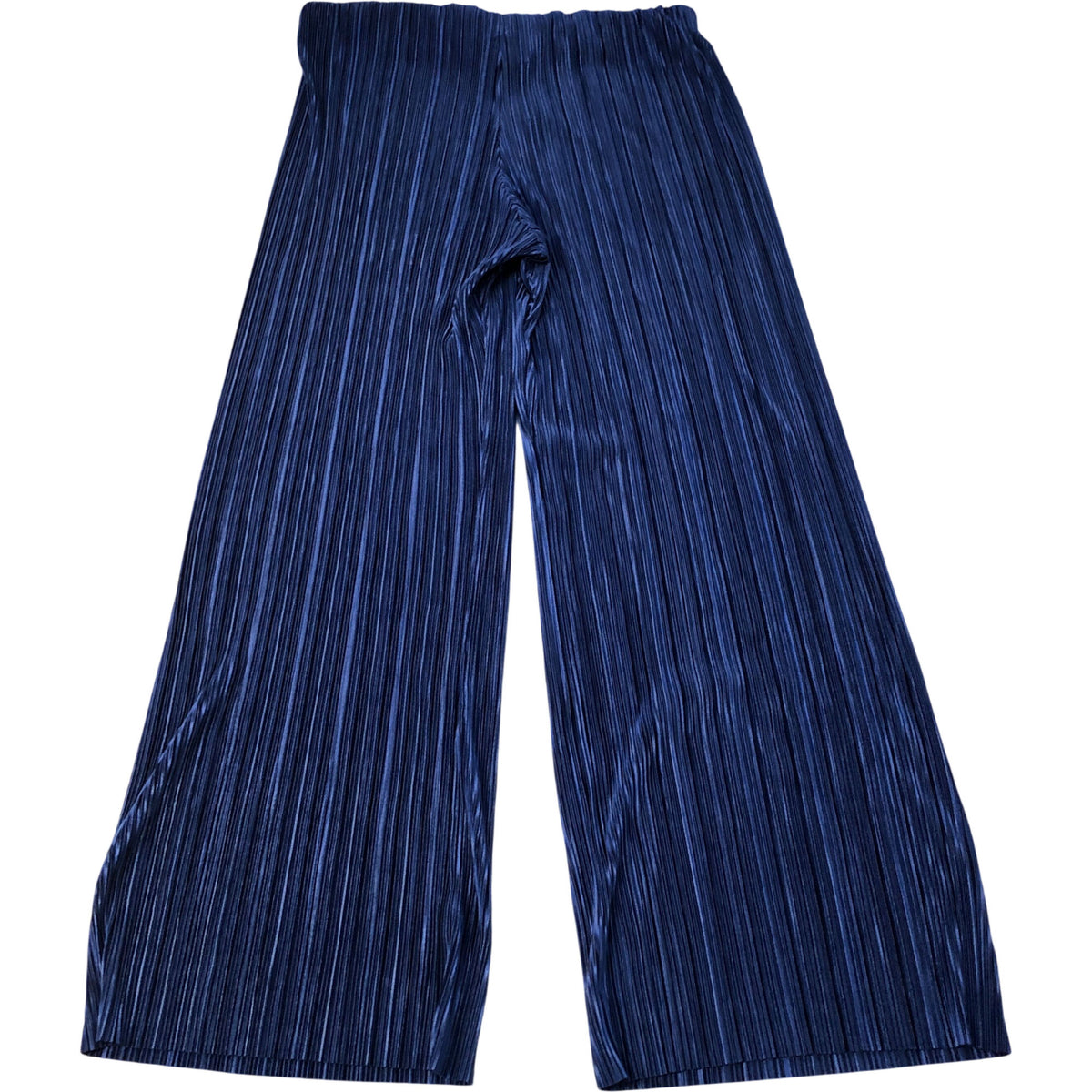 River Island Wide Leg Pleated Trousers Navy