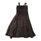 Brown Midi Dress XL Women's Cotton Sleeveless Flared Style