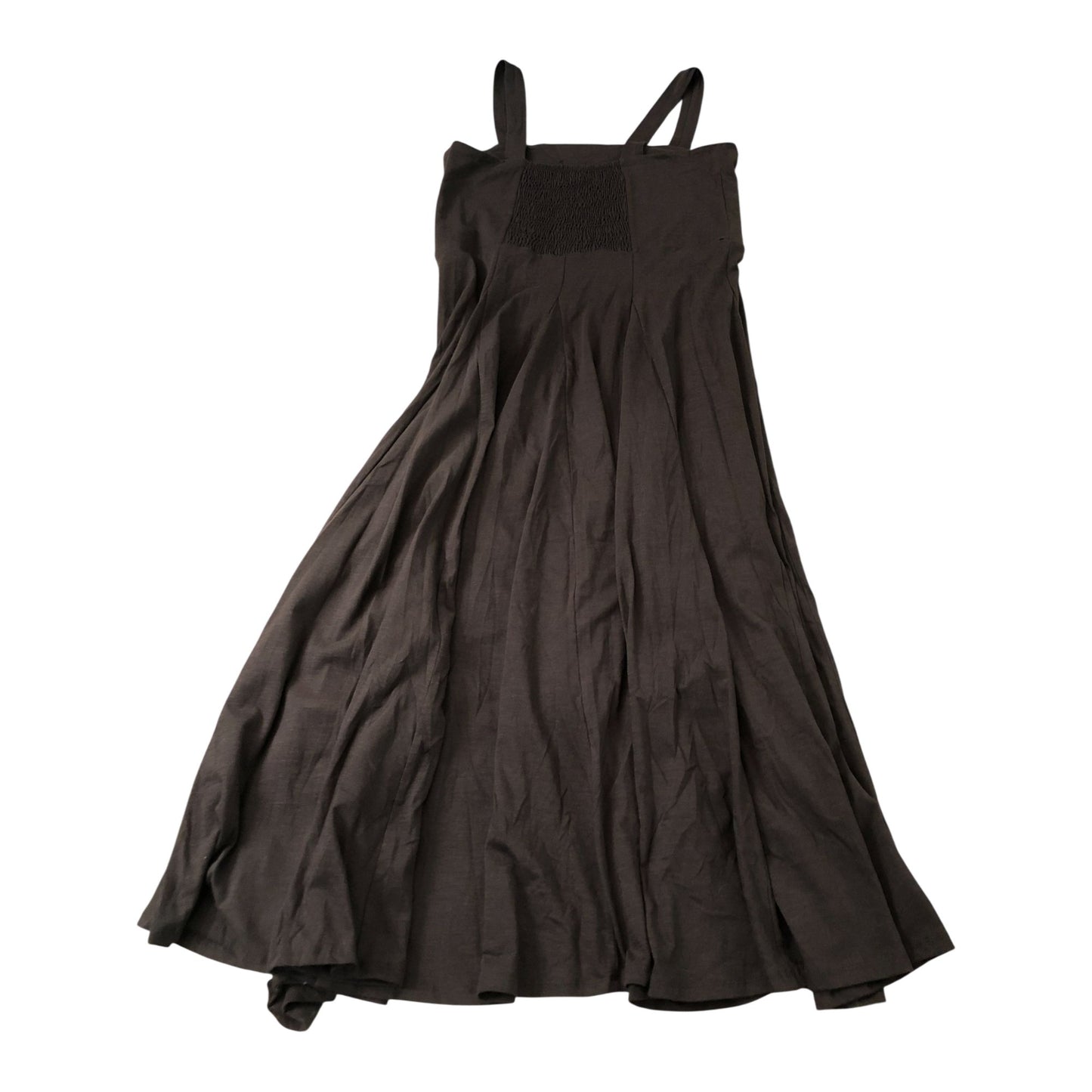 Brown Midi Dress XL Women's Cotton Sleeveless Flared Style