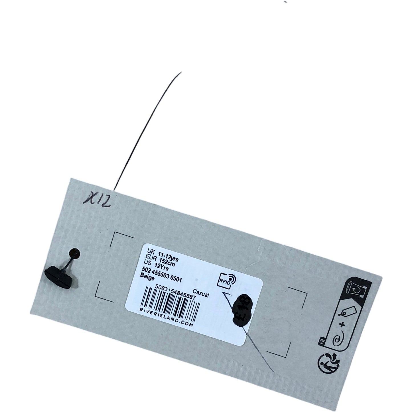 River Island Cropped Cardigan UK11-12 Girls Beige Knitted Open Stitch Style