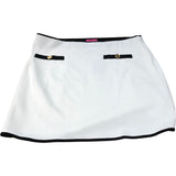 River Island White Skirt UK22 Women's Stylish Smart Casual Gold Button Detail