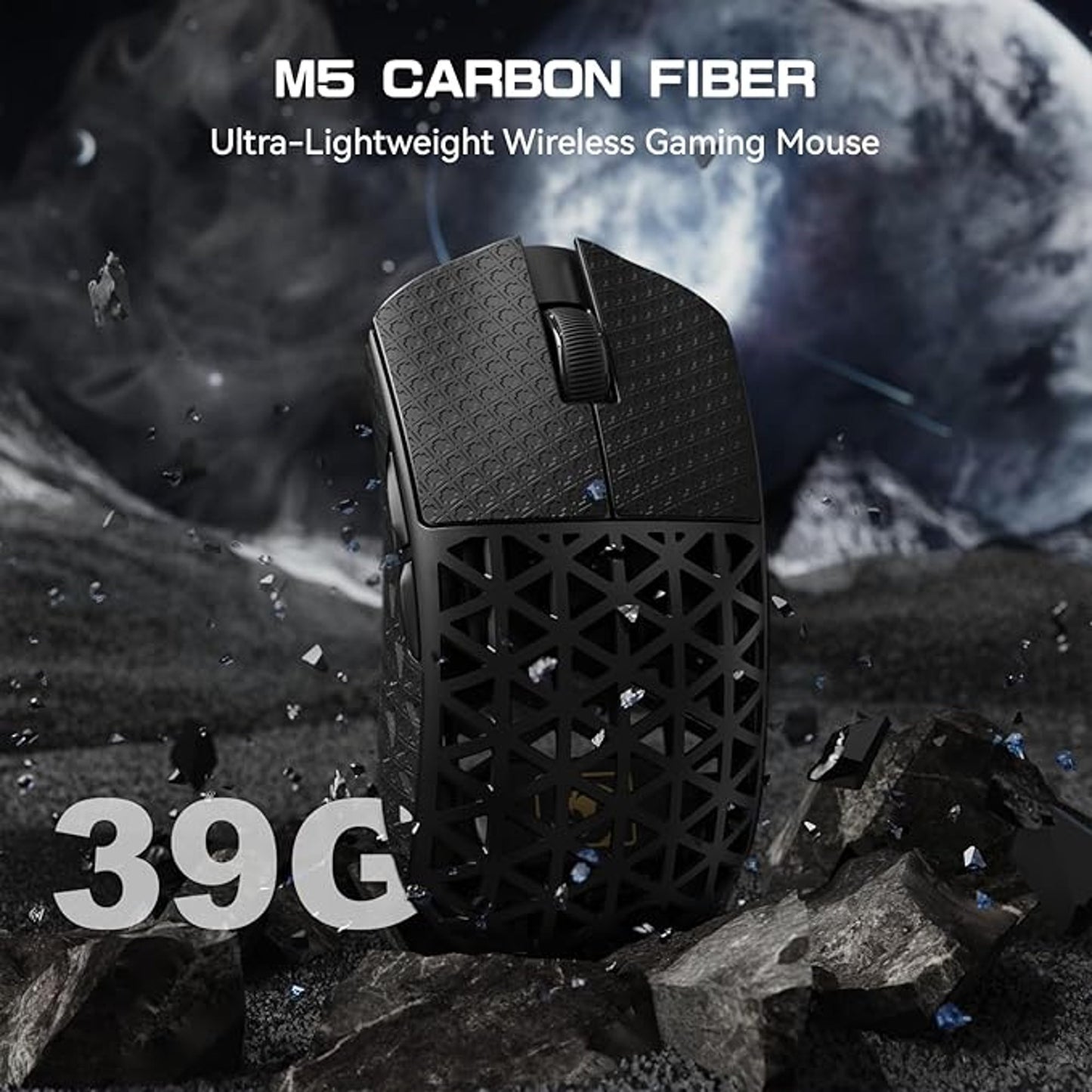 MAMGASNAKE M5 Ultra 8K Wireless Gaming Mouse Ultra Lightweight 39g Carbon Fiber
