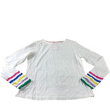 Boden White Long Sleeve Striped Cuff Top - Size 10