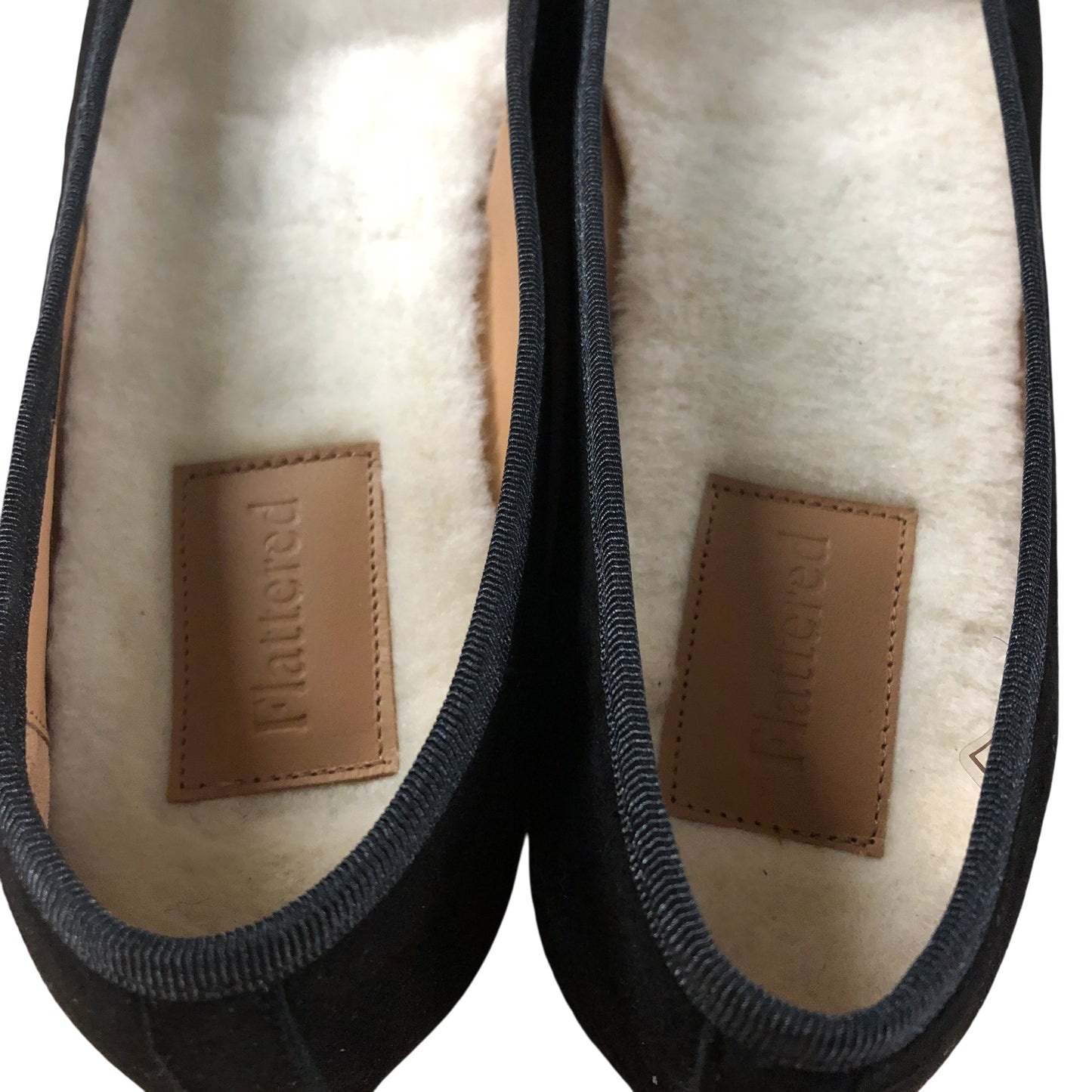 Flattered Black Suede Ballerina Flats UK 7 Women's Comfortable Stylish Footwear