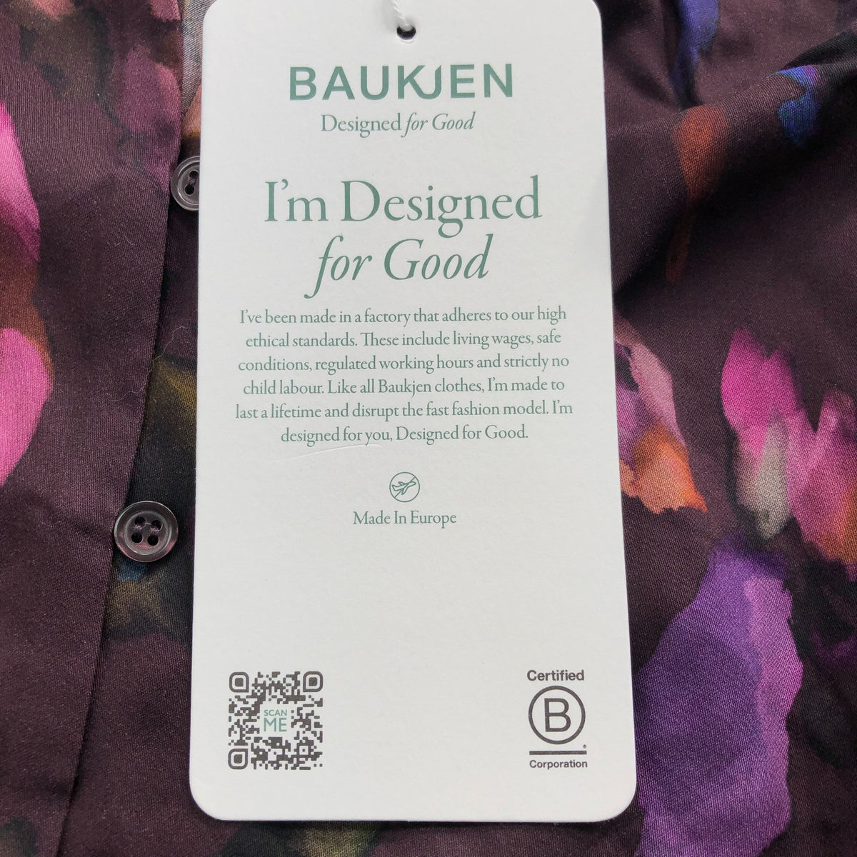Baukjen Sabrina Printed Blouse Plum Watercolour Floral Size 16