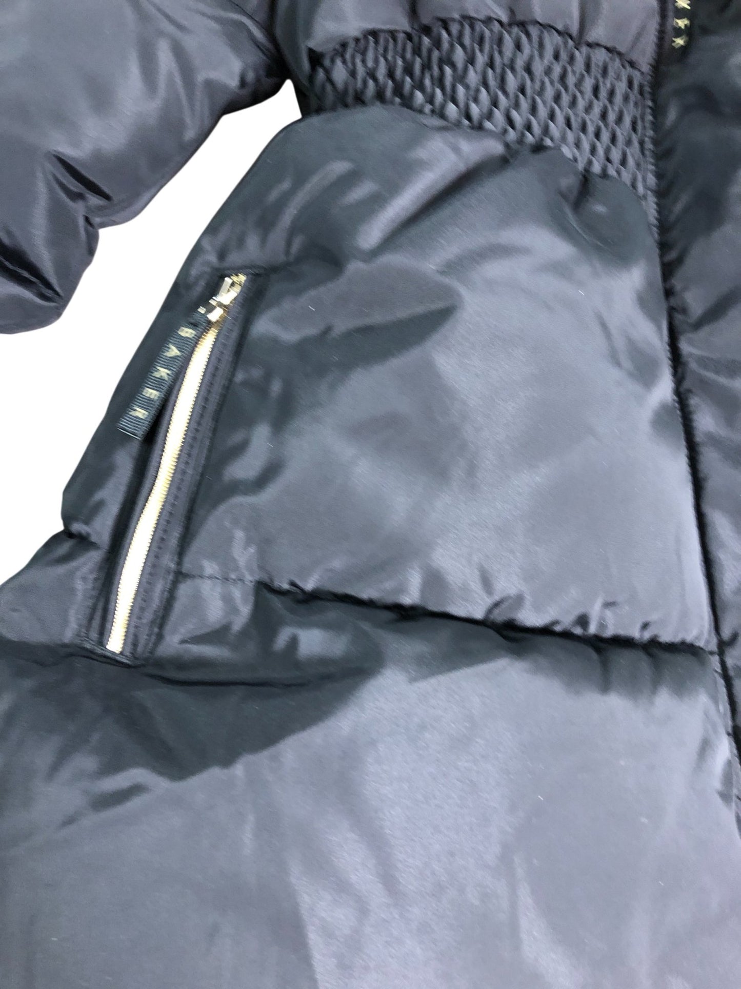 Baker By Ted Baker Puffer Jacket Age 7 Years Kids Black Faux Fur Hooded