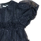 Angel & Rocket Black Sequin Dress Size 6Y Puff Sleeve Formal Occasion Party Wear