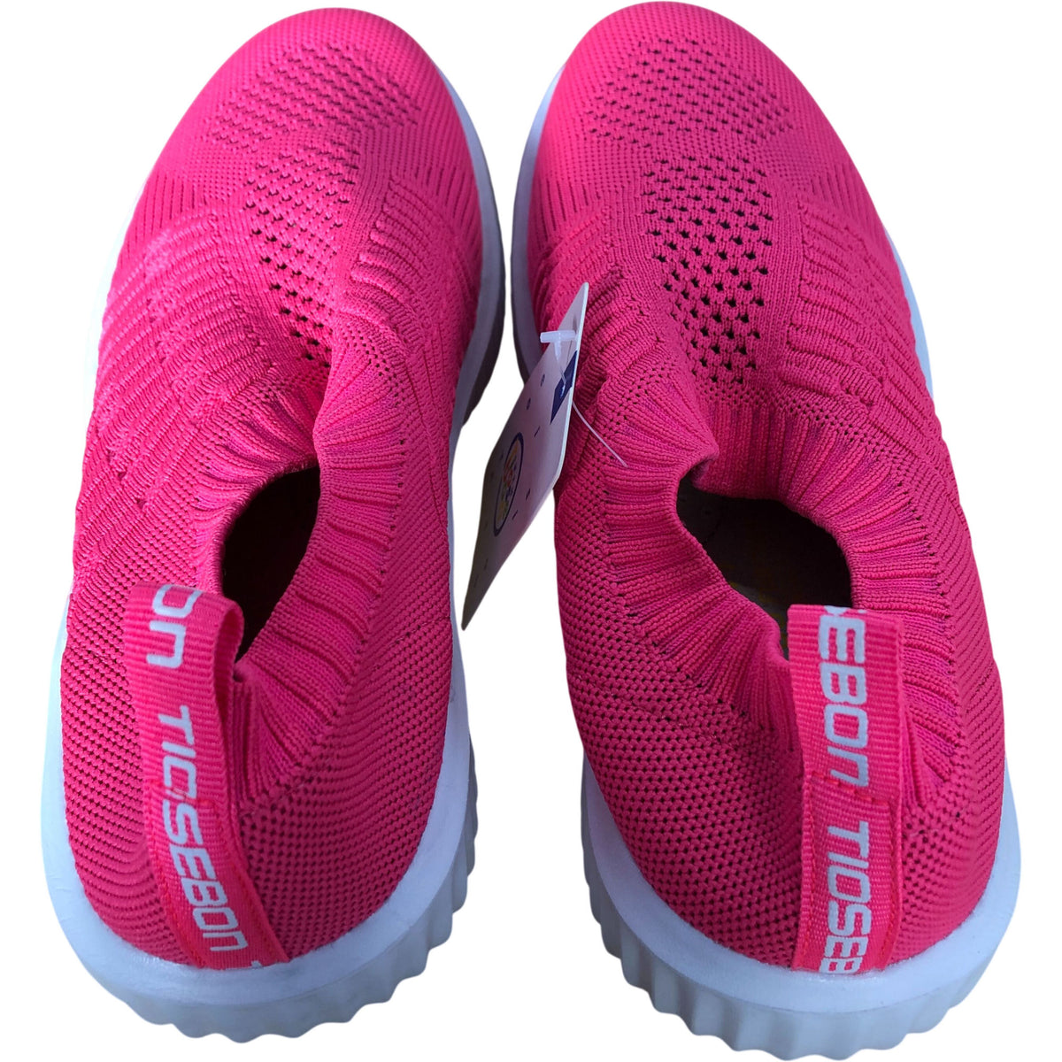 Lightweight Comfort Slip On Trainers Women's Bright Pink UK3.5
