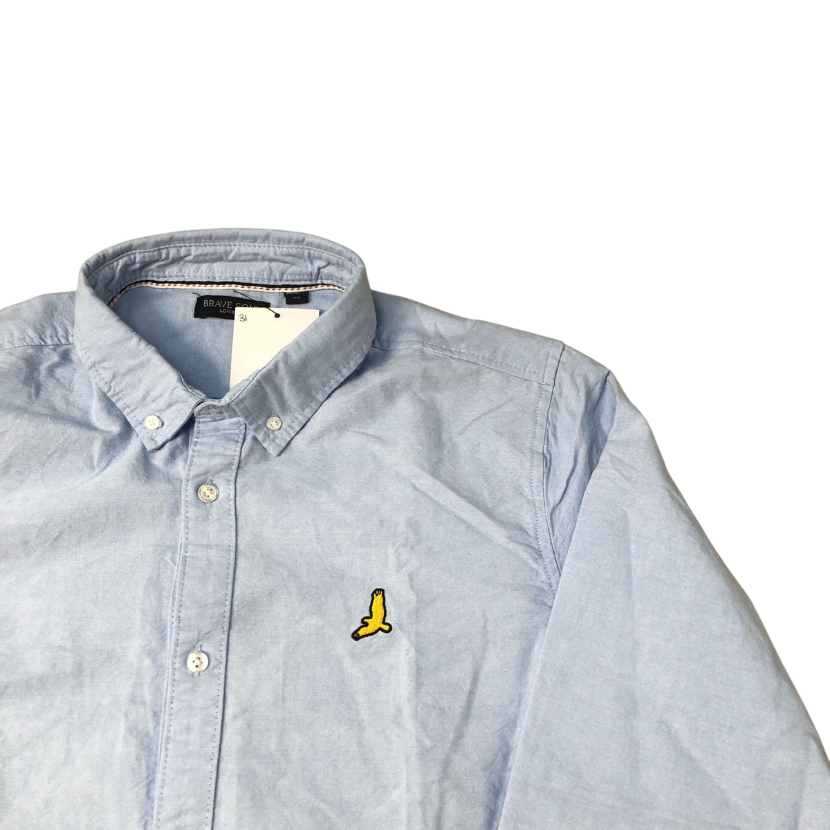 Brave Soul Casual Shirt Light Blue Long Sleeve Size XL