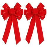 2 Pack Red Christmas Bows Home Front Door Décor