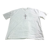 AllSaints Knox SS Crew T-Shirt M Men's White Graphic Print Oversized Fit