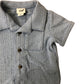 River Island Baby Boy Short Sleeve Shirt 0-3 Months Blue Patterned Button Up