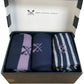 Crew Clothing Company 3 Pack Bamboo Socks Navy Purple Stripe One Size