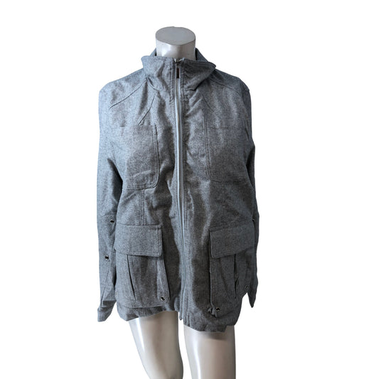 Branded XL Zip Up Jacket Women's Grey Casual Style With Pockets