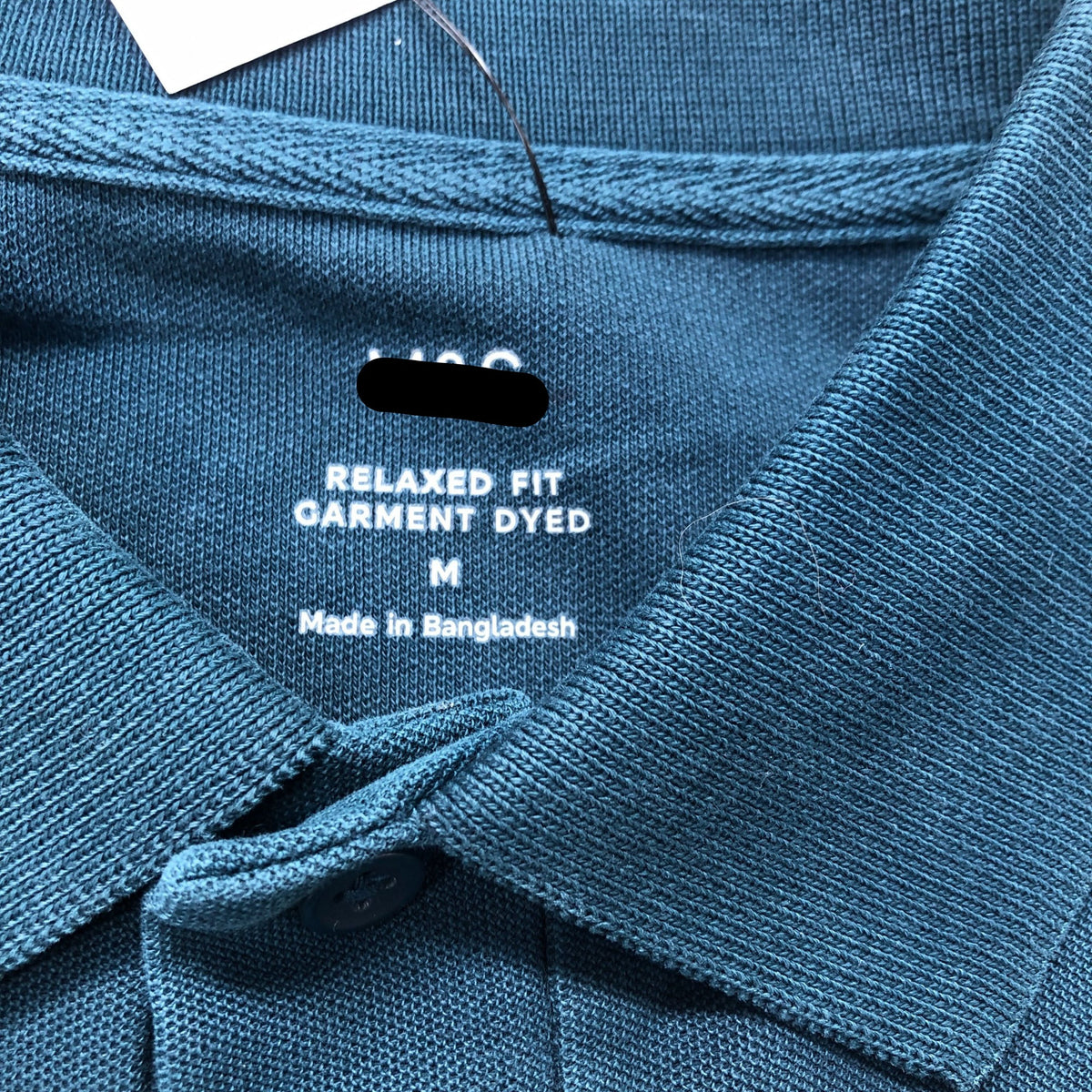 Dark Green Relaxed Fit Cotton Polo Shirt Size M