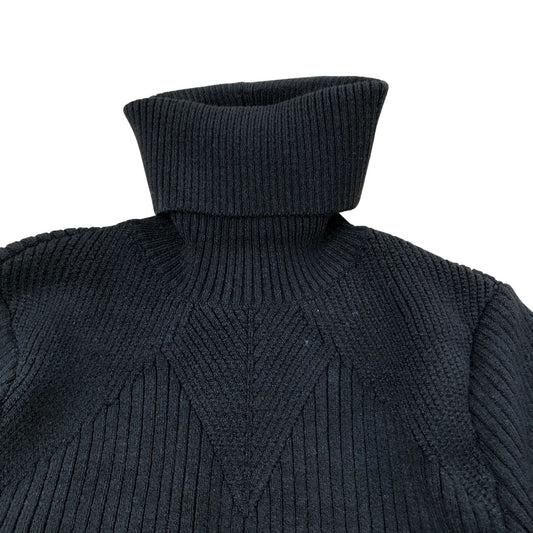 River Island Black Ribbed Turtleneck Sweater Women's Warm Knitwear