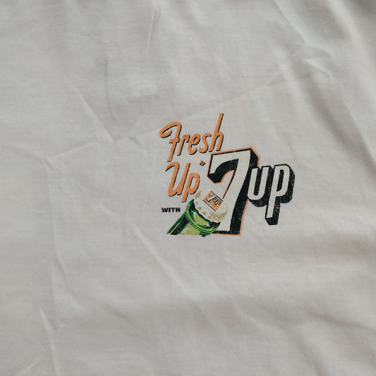 River Island Fresh Up 7Up T-Shirt UKXXL Mens White Short Sleeve Graphic Tee