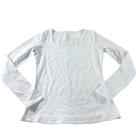 Boden White Scoop Long Sleeve Top - Size 10