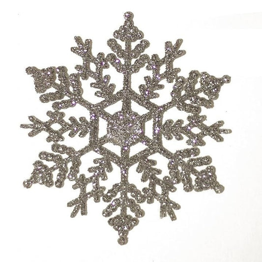 Silver Pendant Snowflake Christmas Tree Decorations 12 Pack