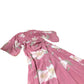 Branded Floral Maxi Dress Women's Pink Polyester Wrap Style With Belt UK12