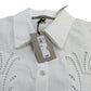 River Island White Smart Shirt UK8 Women's Embroidered Button Up Top