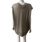 All Saints Women's Large Beige V Neck Button Detail Top Casual Loose Fit