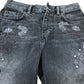 We The Free Jeans Women's Wide Leg Floral Design Black