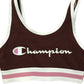 Champion Iconic Bra Top XS Women's Sports Bra Ruby Brown Cream
