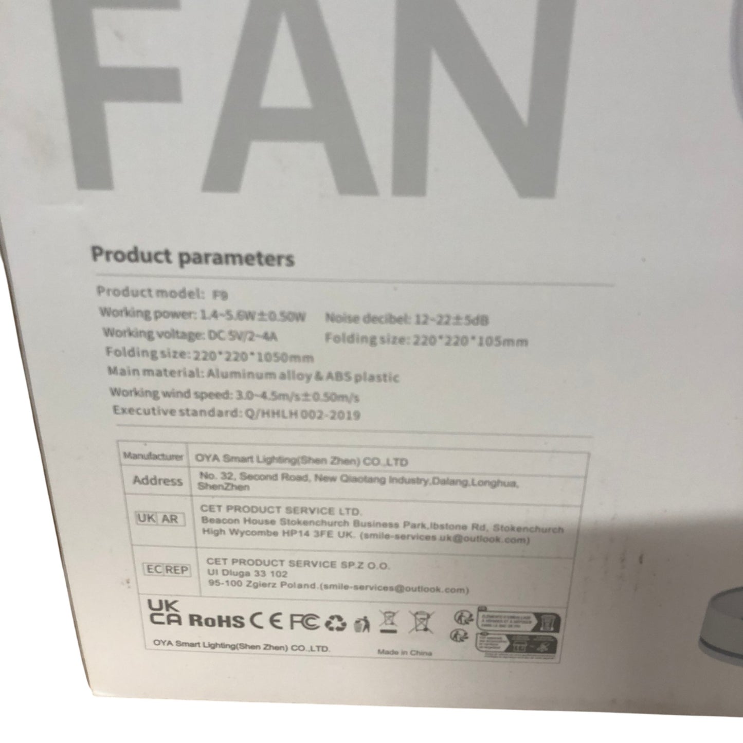 LBSTP F9 Folding Fan with Remote Control Battery Operated Desk Fan Portable