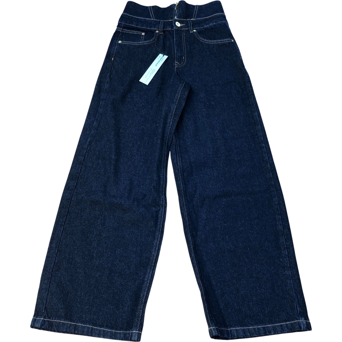 River Island Wide Leg Jeans Dark Blue