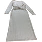 River Island Twist Front Midi Dress UK Medium Women's Ribbed Long Sleeve Beige