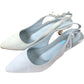 Julia Slingback Fine Suede Pointed Toe Strappy Heels Light Blue Size 6