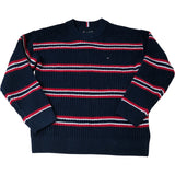 Tommy Hilfiger Striped Sweater 14-15 Years Unisex Navy Red White Knitted Jumper