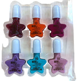 River Island Mini Chic Nail Polish Set 6 Pack Star Shaped Glitter Bright Colours