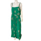 Love And Roses Maxi Dress UK18 Women's Green Palm Print With Beaded Straps