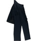 Branded Black One Shoulder Jumpsuit - Size 8