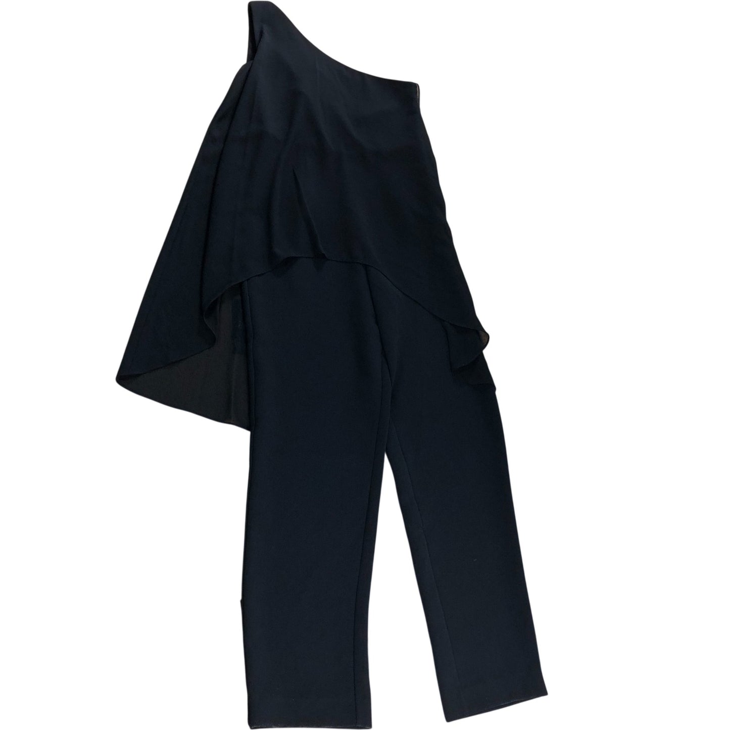 Branded Black One Shoulder Jumpsuit - Size 8