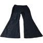 Branded Black Lace Sequin Flared Trousers - Size 16R