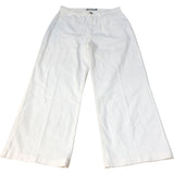 Baukjen Wide Leg Trousers UK Size 12 Women's White Organic Cotton Blend Casual