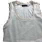 Sleeveless Maxi Dress Size M Women's White Cotton Lace Trim Feature