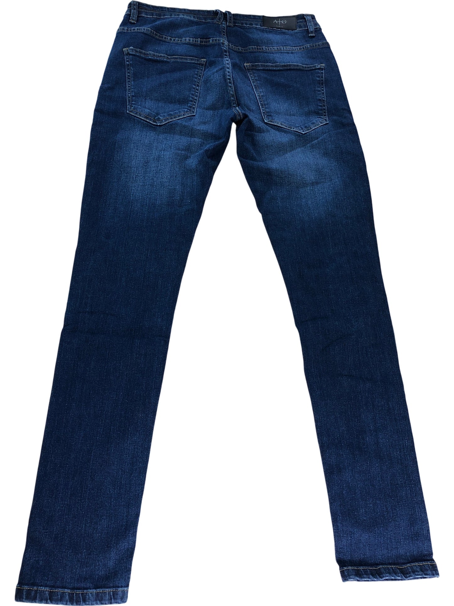 Avant Garde Slim Fit Jeans 32W 32L Men's Dark Wash Cotton Denim Trousers