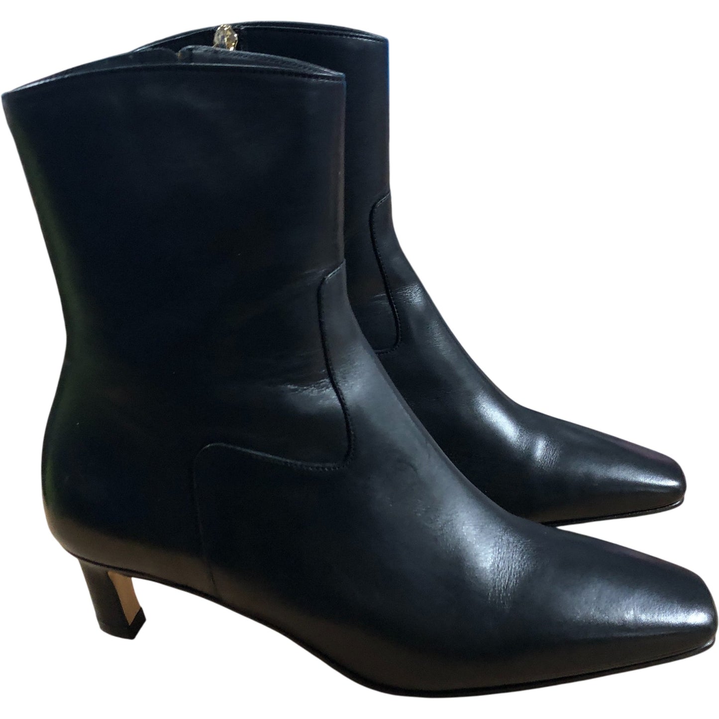 Alohas Ankle Boots UK6 Women's Pointed Toe Heeled Black Leather Size 39