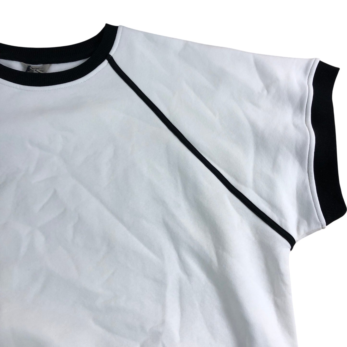 River Island White Black Trim Sweatshirt UK L Unisex Casual Style Top